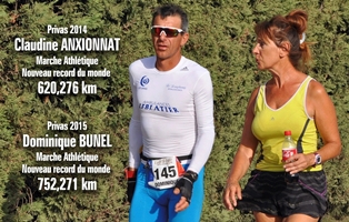 Former 6 day racewalking world record holders - Dominique Brunel and Claudine Anxionnat